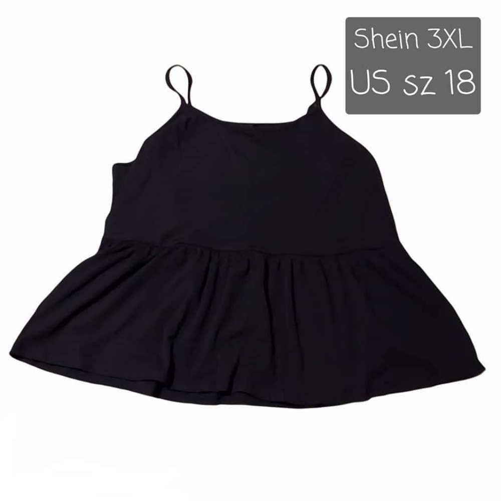 High Neck Black Peplum Crop Top. New from Shein.